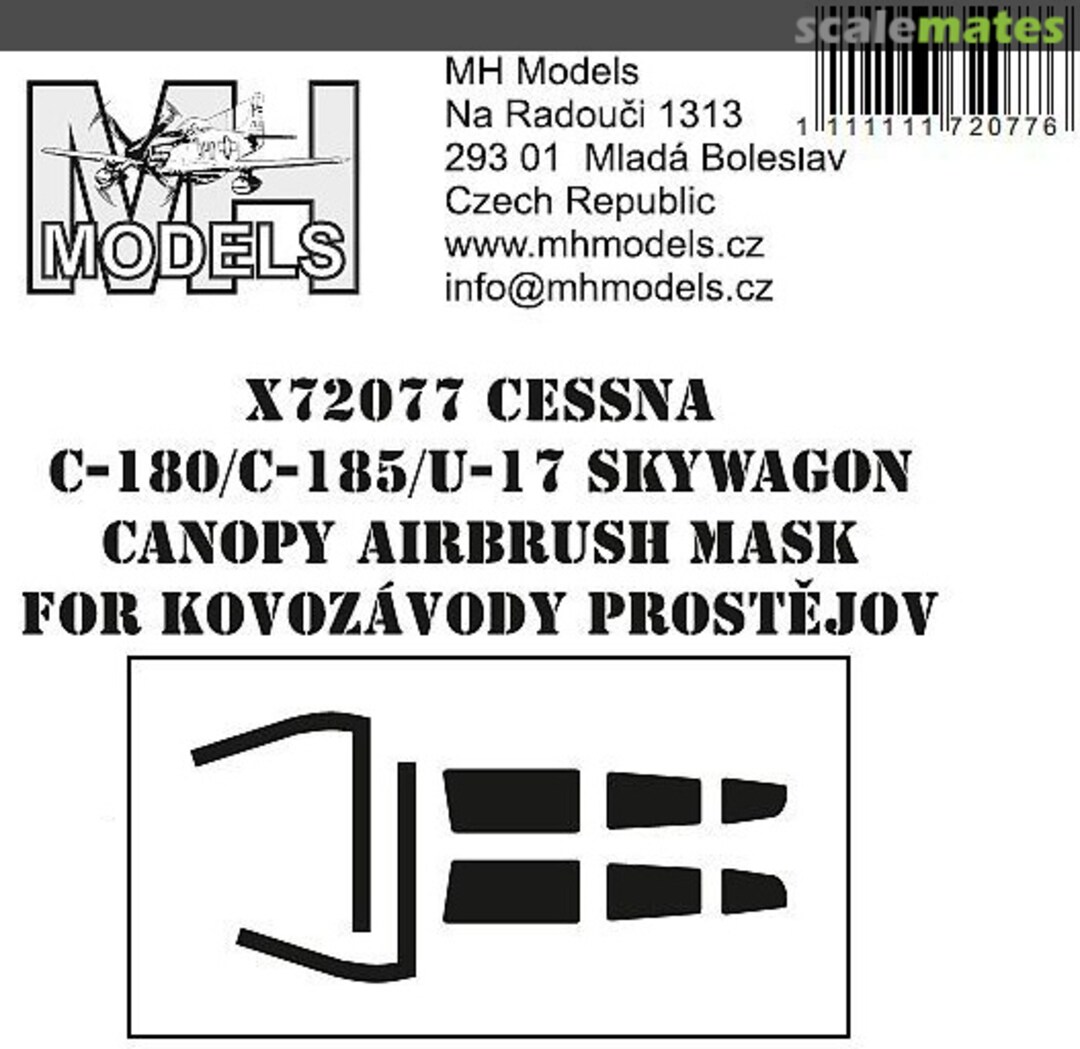 Boxart Cessna C-180/C-185/U-17 Skywagon Canopy Airbrush Mask X72077 MH Models Boxart Cessna C-180/C-185/U-17 Skywagon Canopy Airbrush Mask X72077 MH Models