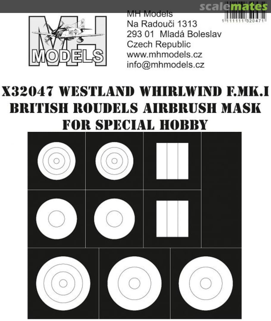Boxart Westland Whirlwind F.Mk.I British Roundels Airbrush Mask X32047 MH Models Boxart Westland Whirlwind F.Mk.I British Roundels Airbrush Mask X32047 MH Models