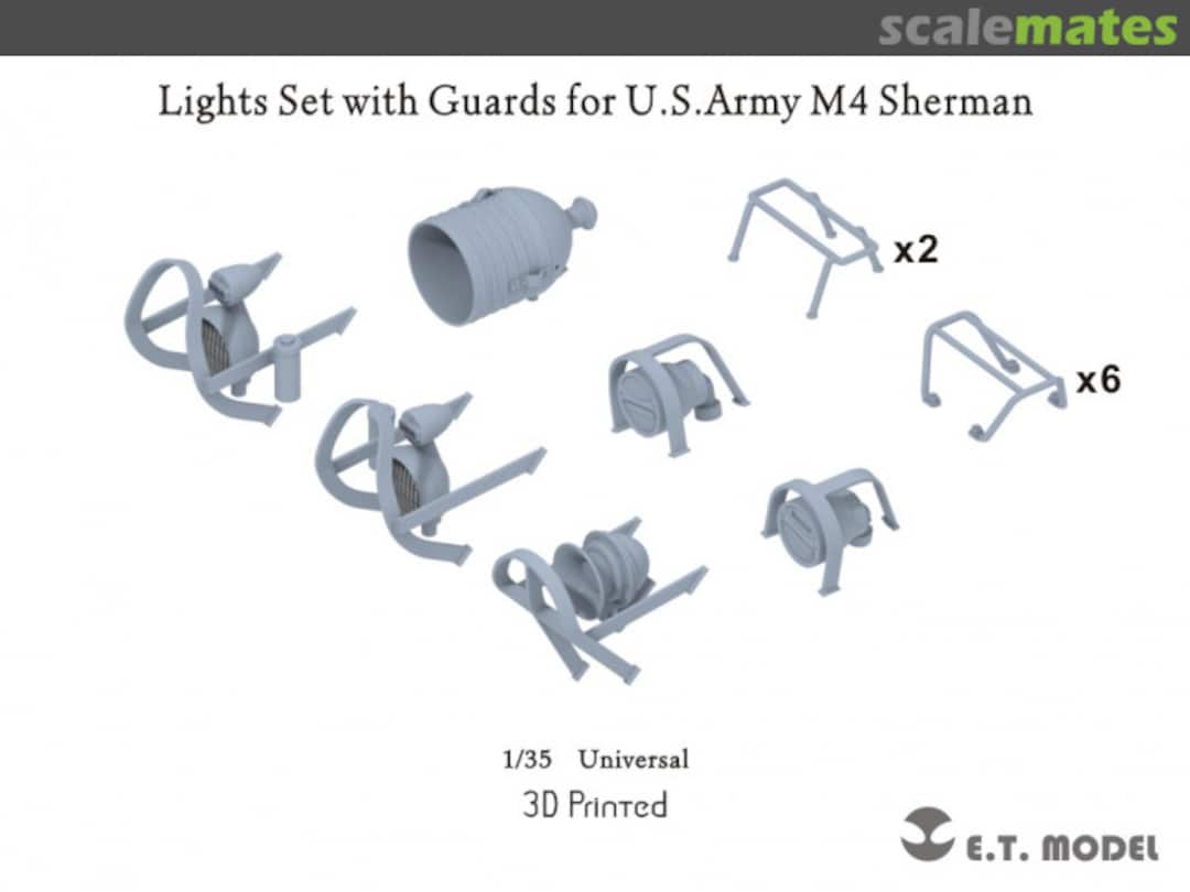 Boxart Lights Set With Guards For U.S.Army M4 Sherman P35-260 E.T. Model Boxart Lights Set With Guards For U.S.Army M4 Sherman P35-260 E.T. Model