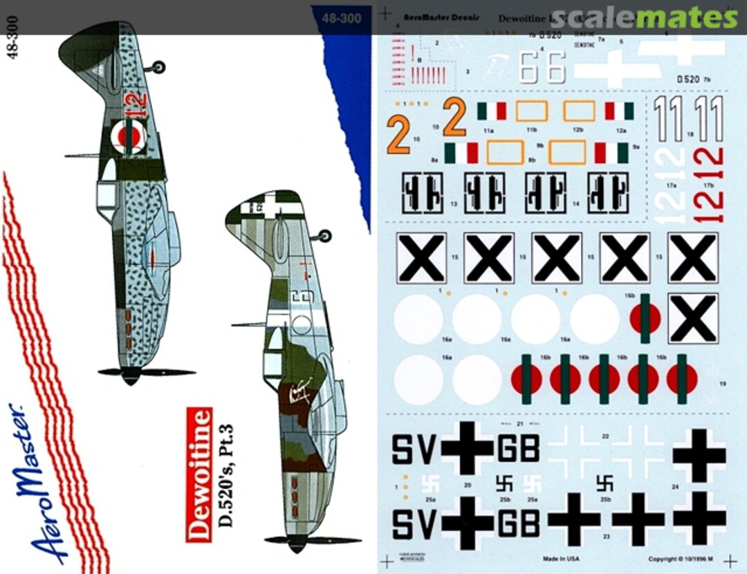 Boxart Dewoitine D.520's Pt. 3 48-300 AeroMaster Boxart Dewoitine D.520's Pt. 3 48-300 AeroMaster