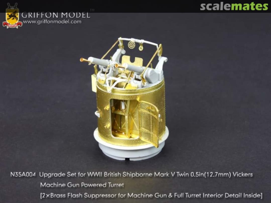 Boxart Vosper Shipborne Mark V Twin 0.5in (12.7mm) Vickers Machine Gun Upgrade N35A004 Griffon Model