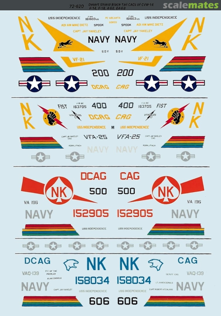Boxart Desert Shield Black-Tail CAGs of CVW-14 72-620 SuperScale International Boxart Desert Shield Black-Tail CAGs of CVW-14 72-620 SuperScale International