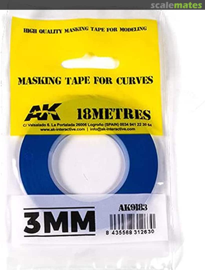 Boxart 3mm masking tape for curves (blue) AK9183 AK Interactive Boxart 3mm masking tape for curves (blue) AK9183 AK Interactive