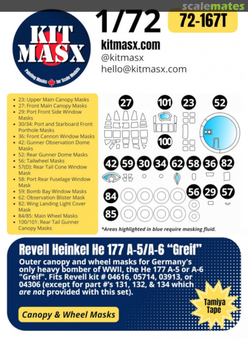 Boxart Revell Heinkel He 177 A-5/A-6 "Greif" 72-167T Kit Masx Boxart Revell Heinkel He 177 A-5/A-6 "Greif" 72-167T Kit Masx
