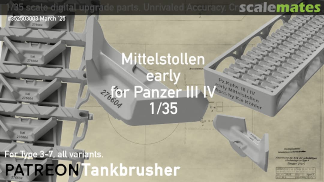 Boxart early Mittelstollen for Panzer III IV tracks 352503003 Tankbrusher Scale Modeling Boxart early Mittelstollen for Panzer III IV tracks 352503003 Tankbrusher Scale Modeling