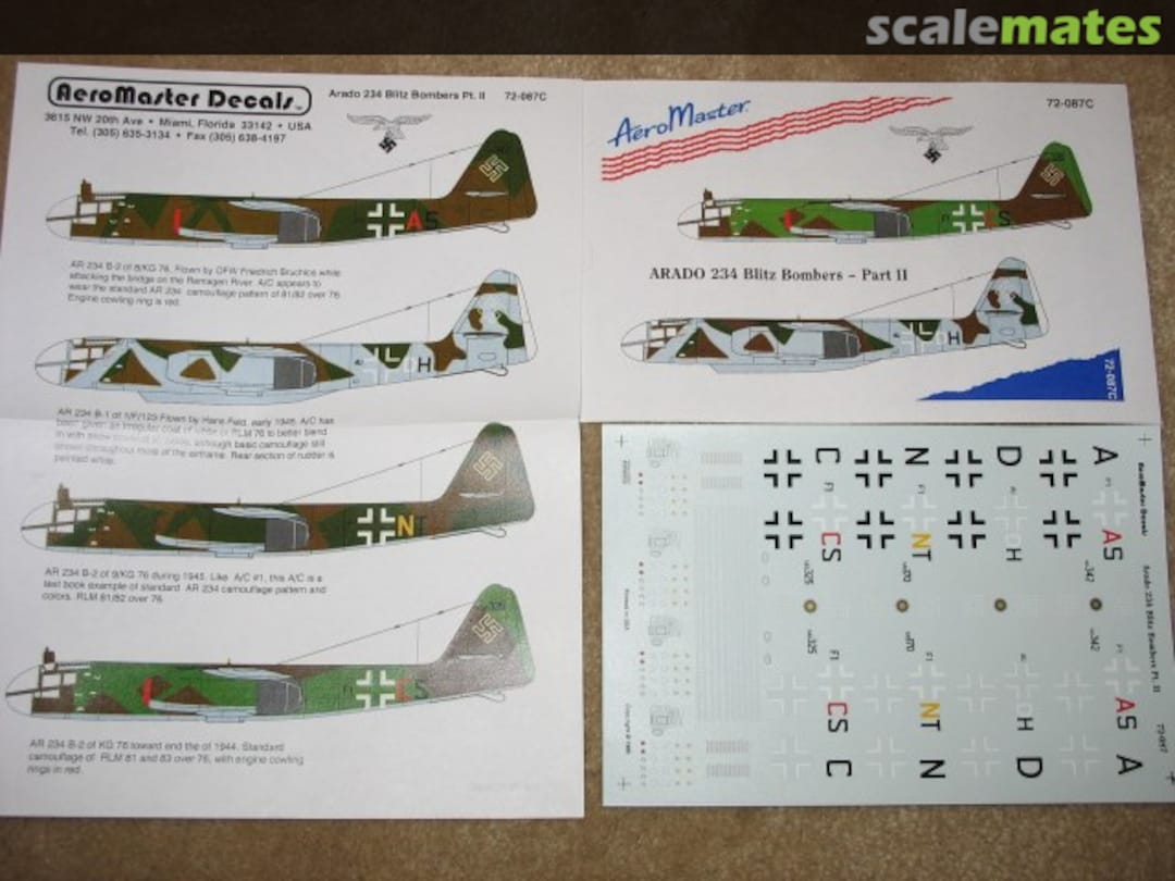 Boxart ARADO 234 Blitz Bombers Part II 72-087C AeroMaster Boxart ARADO 234 Blitz Bombers Part II 72-087C AeroMaster