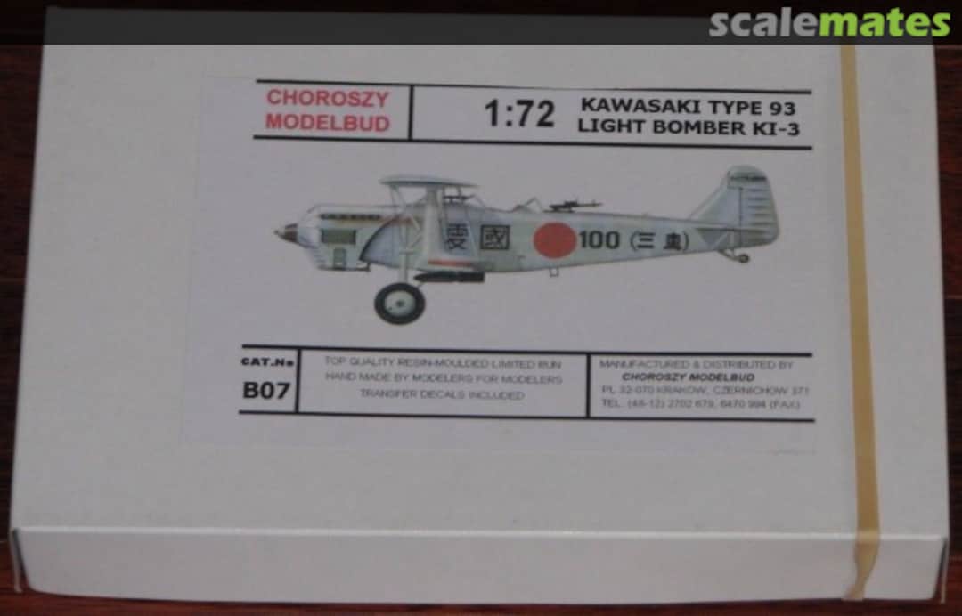 Boxart Kawasaki Type 93 Light Bomber Ki-3 B07 Choroszy Modelbud Boxart Kawasaki Type 93 Light Bomber Ki-3 B07 Choroszy Modelbud