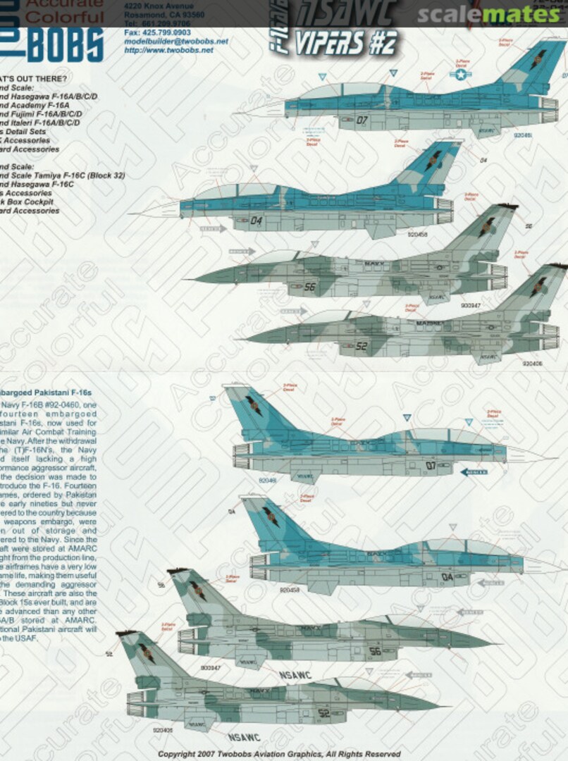 Boxart F-16A/B NSAWC Vipers #2 32-044 TwoBobs Aviation Graphics Boxart F-16A/B NSAWC Vipers #2 32-044 TwoBobs Aviation Graphics
