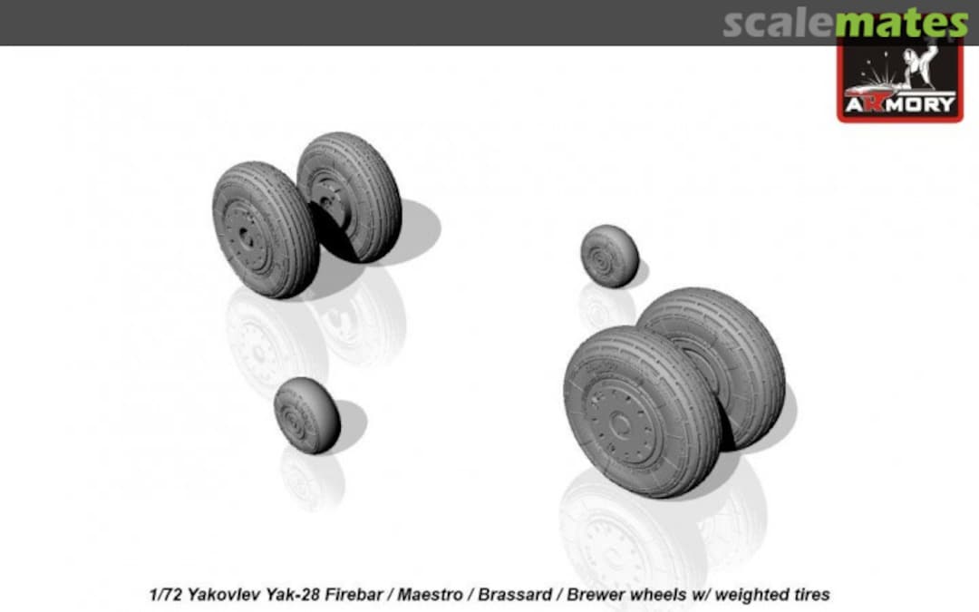 Boxart Yakovlev Yak-28 Firebar/ Maestro/ Brassard/ Brewer wheels w/ weighted tires AW72047 Armory Boxart Yakovlev Yak-28 Firebar/ Maestro/ Brassard/ Brewer wheels w/ weighted tires AW72047 Armory