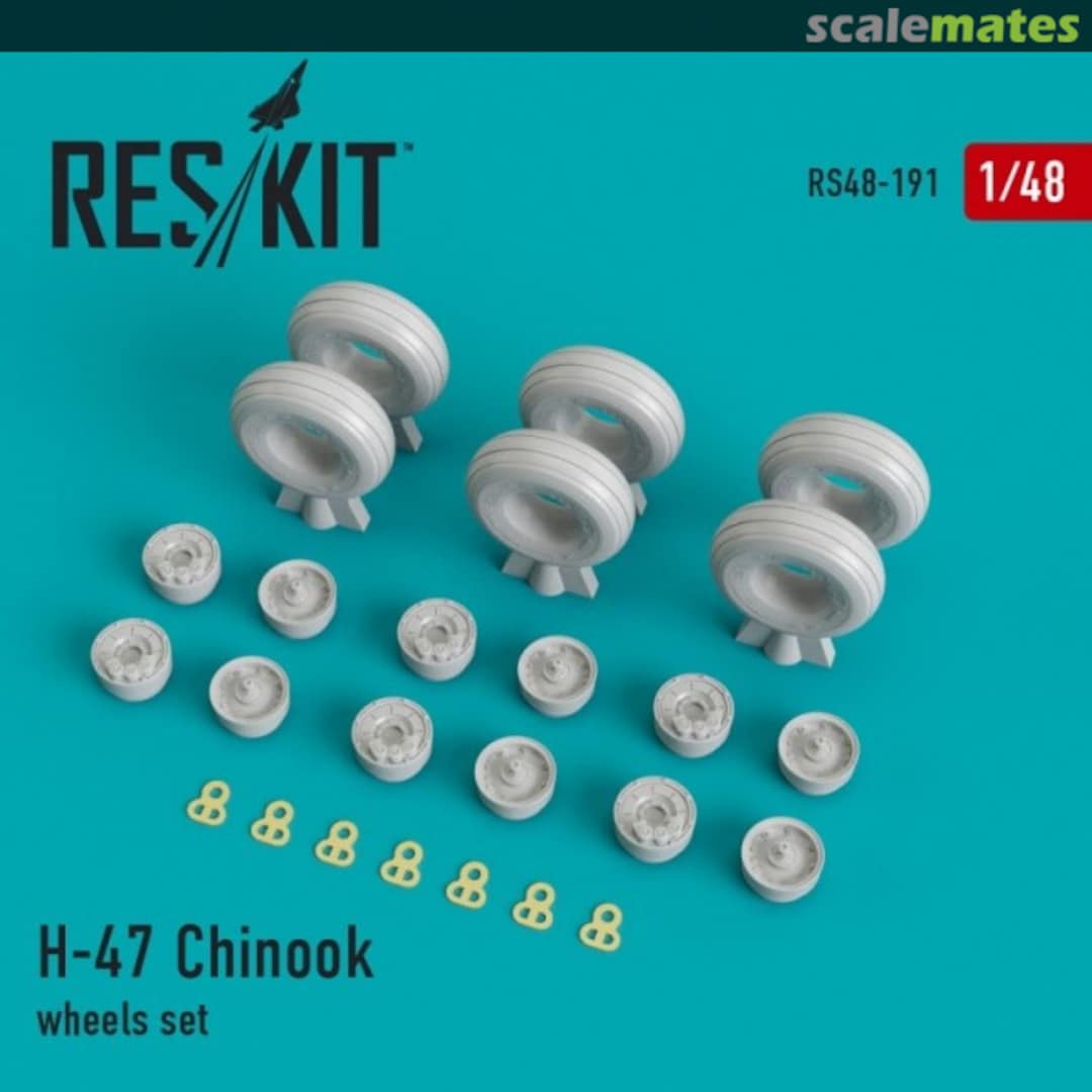 Boxart CH-47 Chinook - wheels set RS48-0191 ResKit