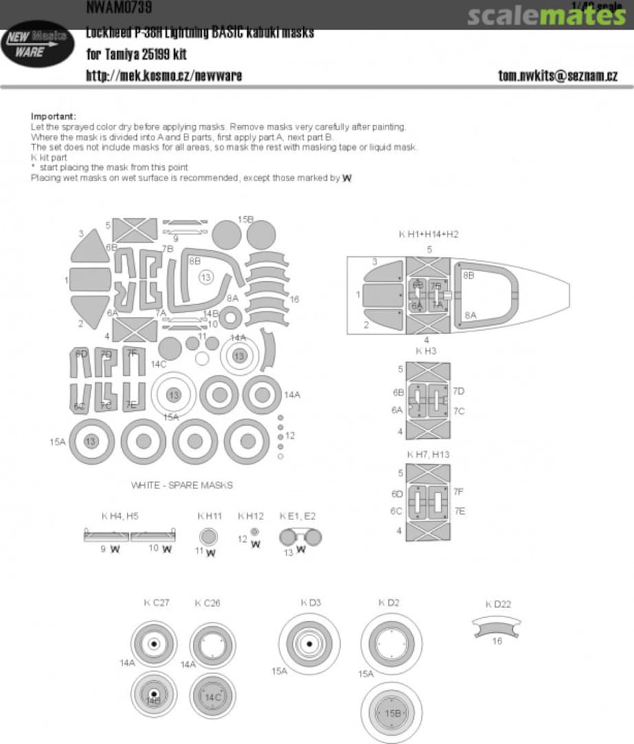 Boxart Lockheed P-38 H BASIC kabuki masks NWAM0739 New Ware Boxart Lockheed P-38 H BASIC kabuki masks NWAM0739 New Ware