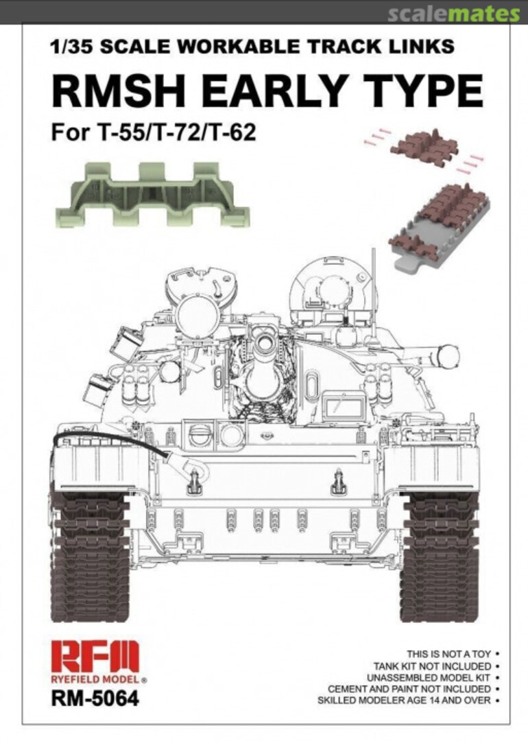Boxart Workable Track RMSH Early Type For T55/T62/T72 RM-5064 Rye Field Model Boxart Workable Track RMSH Early Type For T55/T62/T72 RM-5064 Rye Field Model
