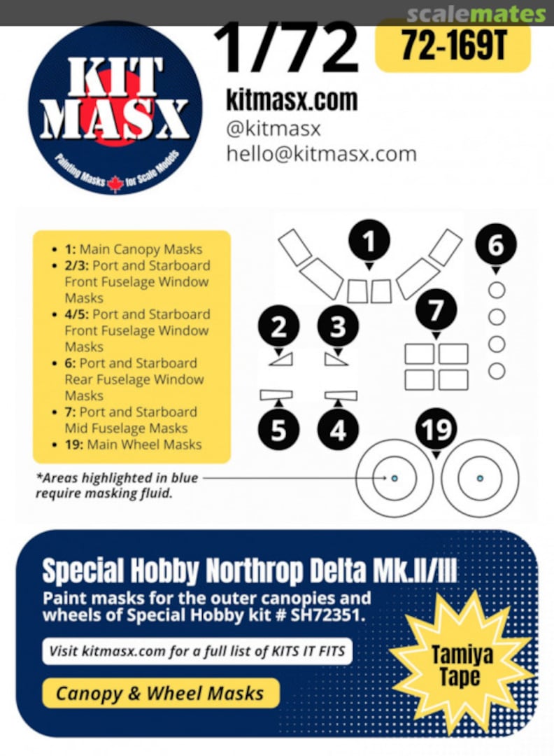 Boxart Special Hobby Northrop Delta Mk.II/III 72-169T Kit Masx Boxart Special Hobby Northrop Delta Mk.II/III 72-169T Kit Masx
