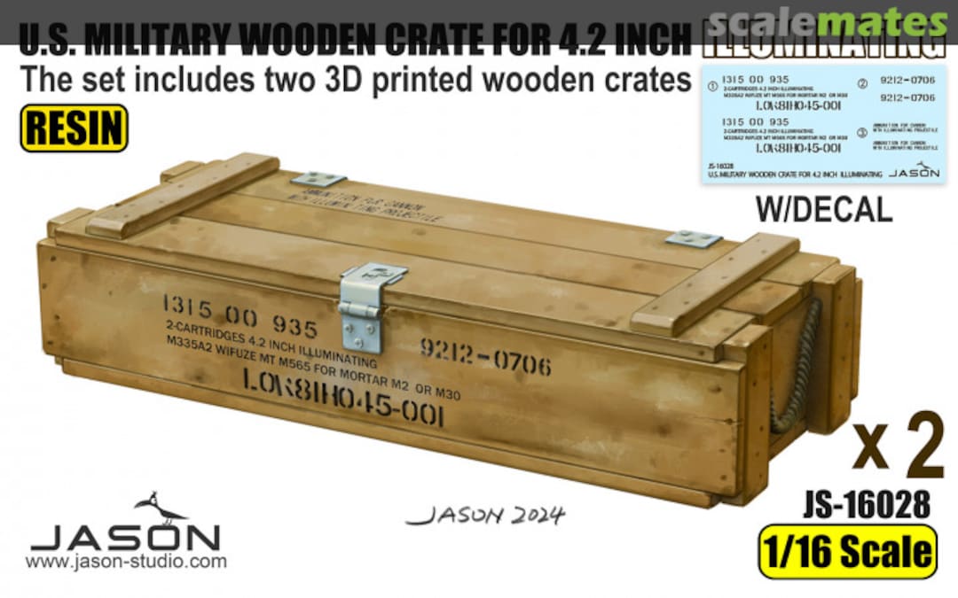 Boxart U.S. Military Wooden Crate for 4.2 Inch Illuminating (2 pcs) JS-16028 Jason Studio Boxart U.S. Military Wooden Crate for 4.2 Inch Illuminating (2 pcs) JS-16028 Jason Studio