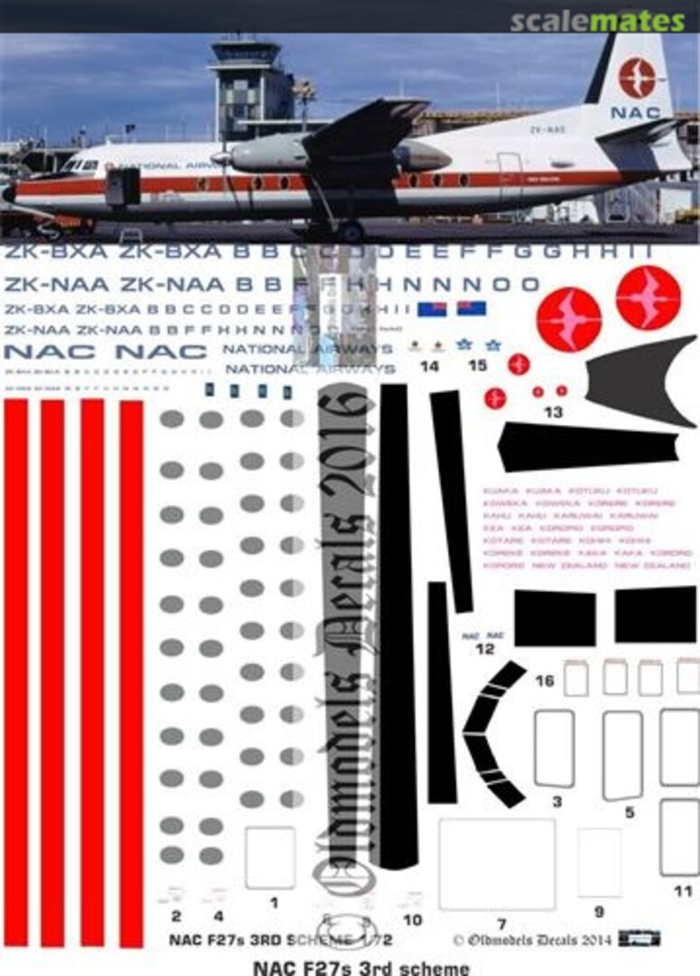 Boxart NAC F27 3rd scheme OMD0106 Oldmodels Decals