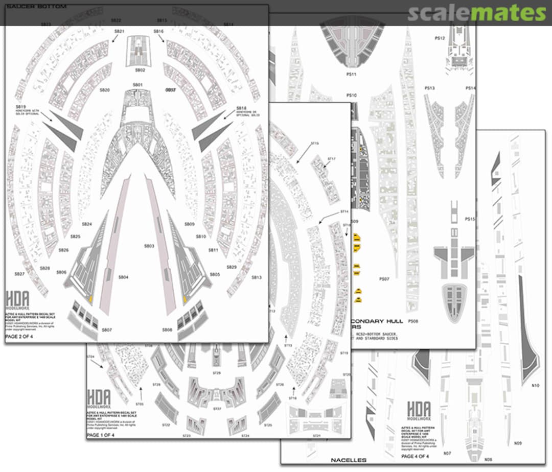 Boxart USS Enterprise NCC-1701-E Aztec and Panel Decal Set IN0582-GREY HDA Modelworx