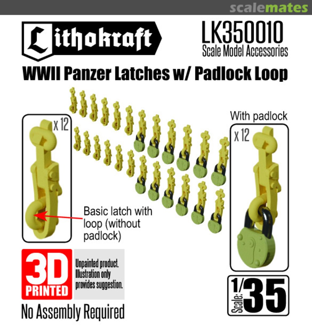 Boxart WWII Panzer Latches w/ Padlock Loop LK350010 Lithokraft Boxart WWII Panzer Latches w/ Padlock Loop LK350010 Lithokraft