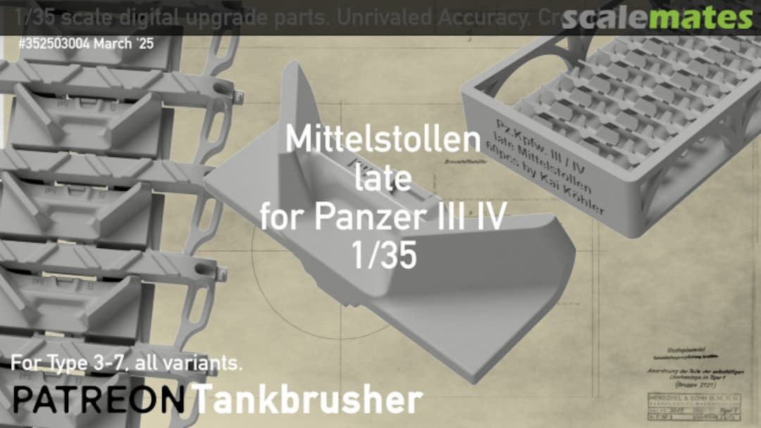 Boxart late Mittelstollen for Panzer III IV tracks 352503004 Tankbrusher Scale Modeling Boxart late Mittelstollen for Panzer III IV tracks 352503004 Tankbrusher Scale Modeling
