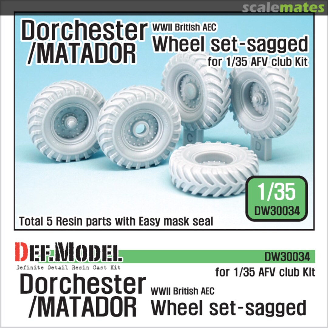 Boxart WW2 British AEC Dorchester Matador Sagged Wheel Set DW30034 Def.Model Boxart WW2 British AEC Dorchester Matador Sagged Wheel Set DW30034 Def.Model