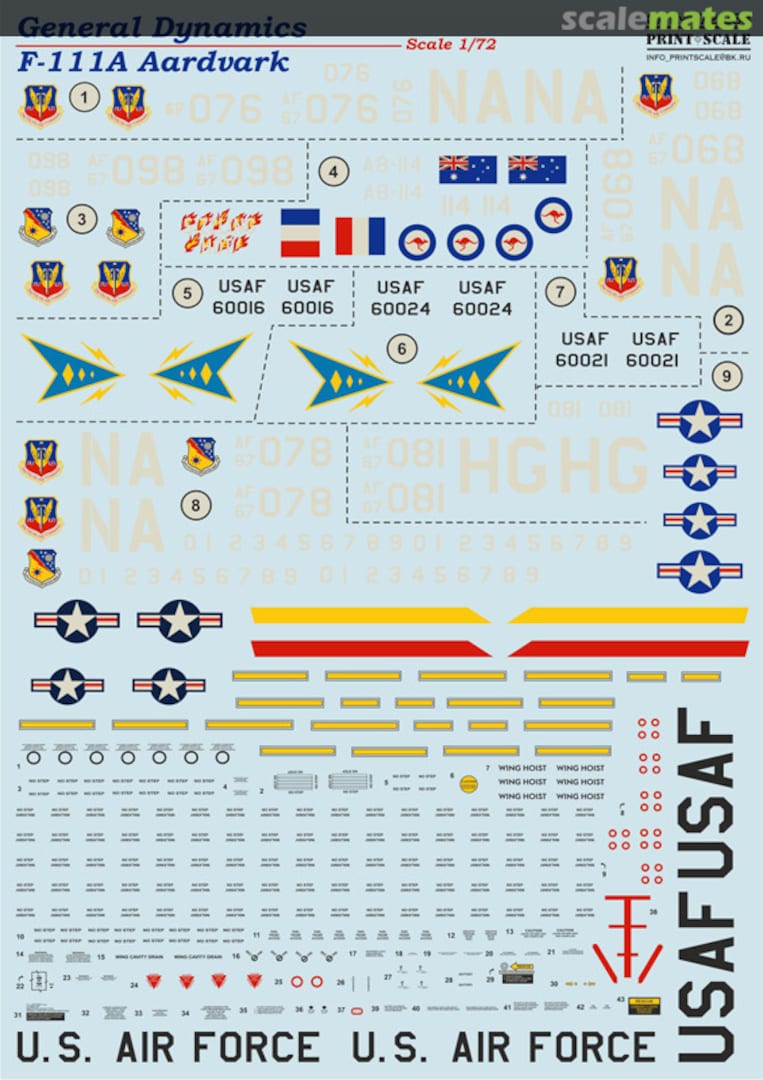 Boxart General Dynamics F-111A Aardvark 72-268 Print Scale Boxart General Dynamics F-111A Aardvark 72-268 Print Scale