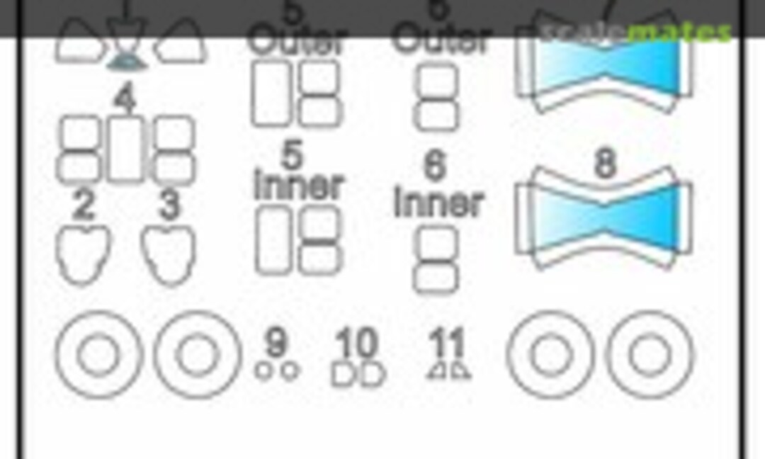 1:72 P-51 B/C Mustang Canopy Masks (Kit Masx 72-068T) 72-068T