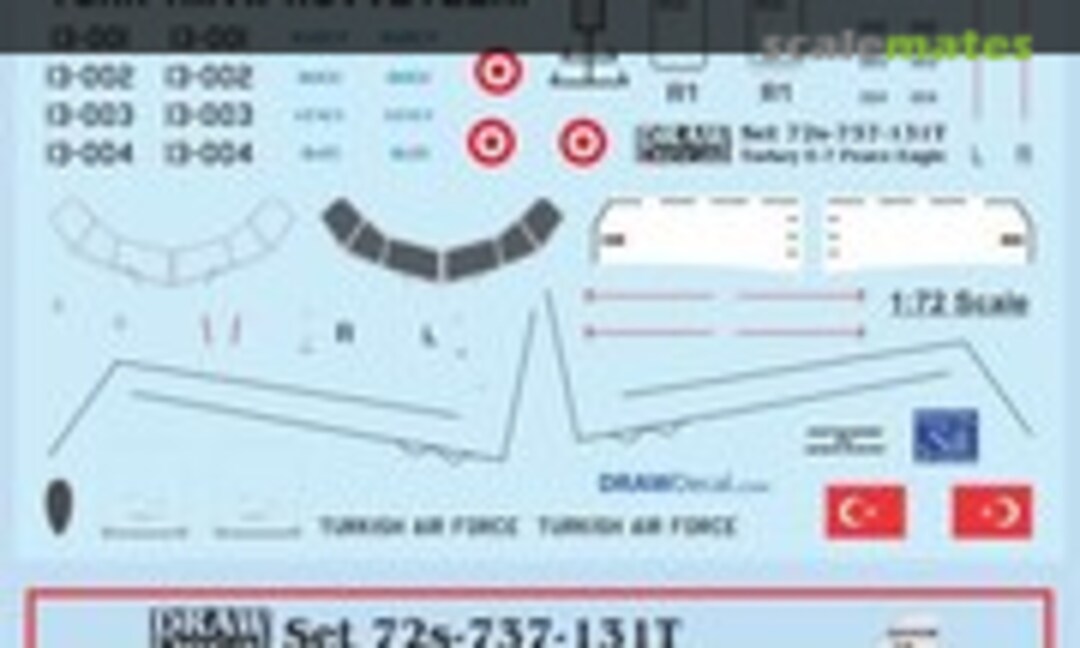 1:72 Turkish Air Force E-7T Peace Eagle (Draw Decal 72-737-131T) 72-737-131T