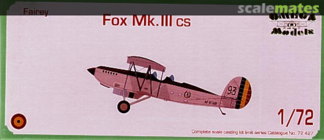 Boxart Fairey Fox Mk.III CS 72427 Omega Models Boxart Fairey Fox Mk.III CS 72427 Omega Models