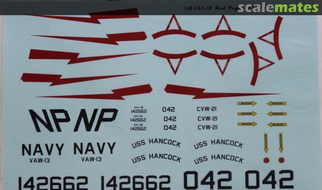 Boxart Douglas EKA-3B Skywarrior VAW-10, CVW-21 USS Hancock 001 Red Pegasus Decals Boxart Douglas EKA-3B Skywarrior VAW-10, CVW-21 USS Hancock 001 Red Pegasus Decals
