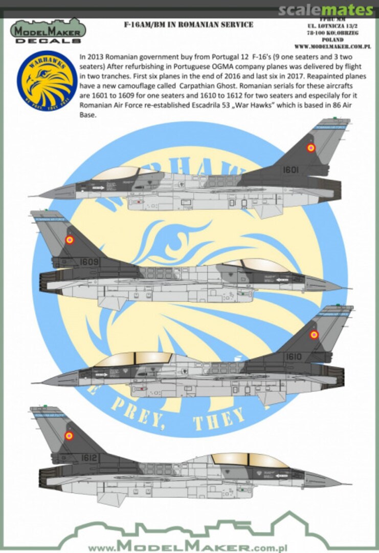 Boxart F-16AM/BM in Romanian service D48097 ModelMaker Boxart F-16AM/BM in Romanian service D48097 ModelMaker