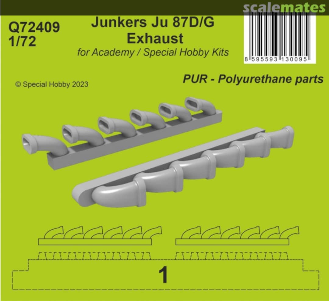 Boxart Junkers Ju 87D/G Exhaust Q72409 CMK Boxart Junkers Ju 87D/G Exhaust Q72409 CMK