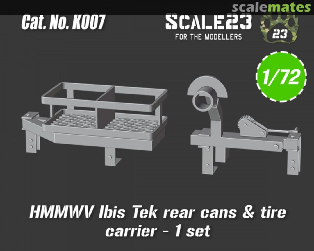 Boxart HMMWV Ibis Tek tyre & cans holder 72-K007 Scale23 Boxart HMMWV Ibis Tek tyre & cans holder 72-K007 Scale23