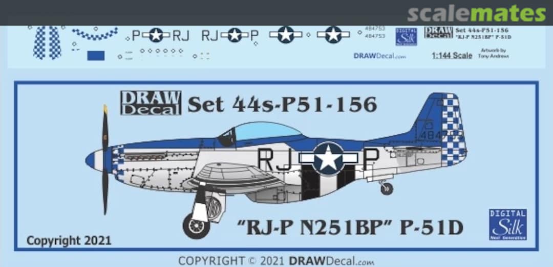 Boxart “RJ-P N251BP” P-51D 44-P51-156 Draw Decal Boxart “RJ-P N251BP” P-51D 44-P51-156 Draw Decal