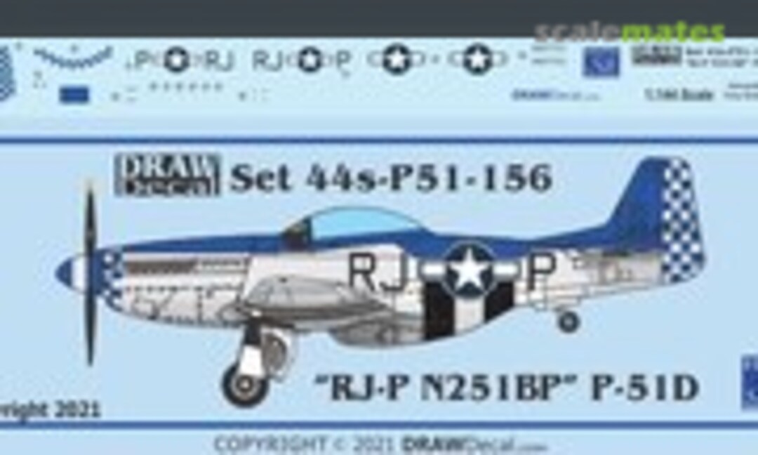 1:144 “RJ-P N251BP” P-51D (Draw Decal 44-P51-156) 44-P51-156