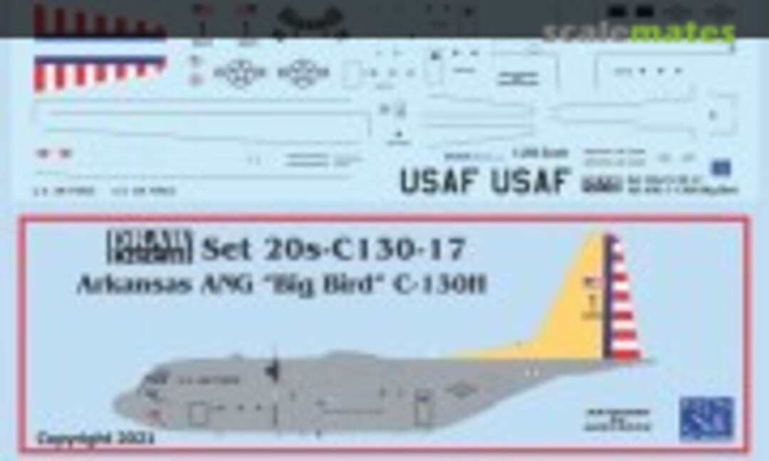 1:200 Arkansas ANG “Big Bird” C-130H (Draw Decal 20-C130-17) 20-C130-17