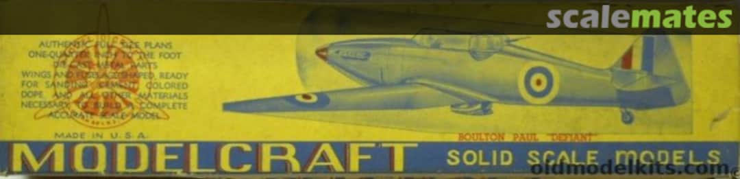 Boxart Boulton Paul Defiant Modelcraft (US 1940's) Boxart Boulton Paul Defiant Modelcraft (US 1940's)