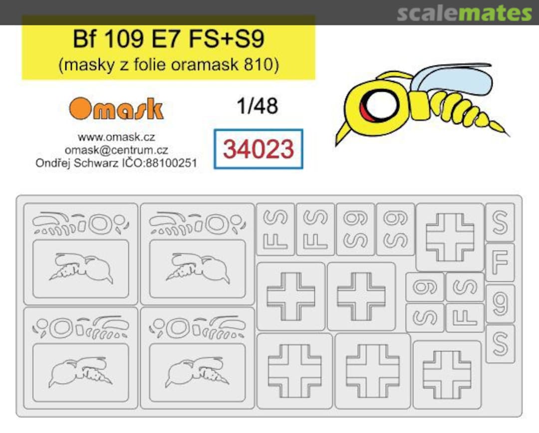 Boxart Bf 109 E7 Mask (S9+FS) 34023 Omask