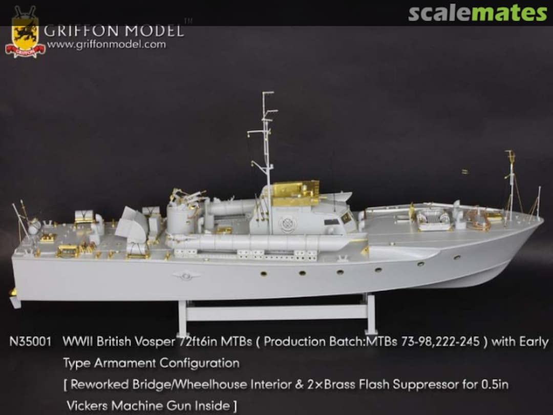 Boxart Vosper 72ft 6in MTBs (MTBs 73-98, 222-245) w/ Early Type Armament Config. N35001 Griffon Model Boxart Vosper 72ft 6in MTBs (MTBs 73-98, 222-245) w/ Early Type Armament Config. N35001 Griffon Model