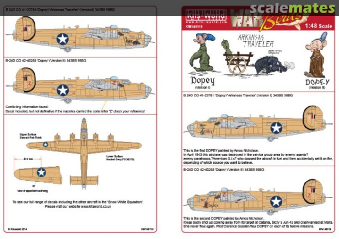 Boxart B-24D Liberators KW148119 Kits-World Boxart B-24D Liberators KW148119 Kits-World