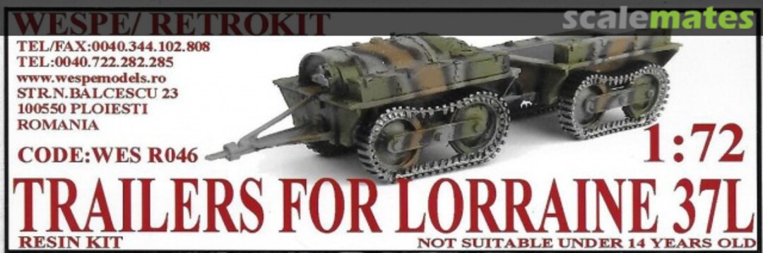 Boxart Trailers for LORRAINE 37L WES R046 Wespe Models