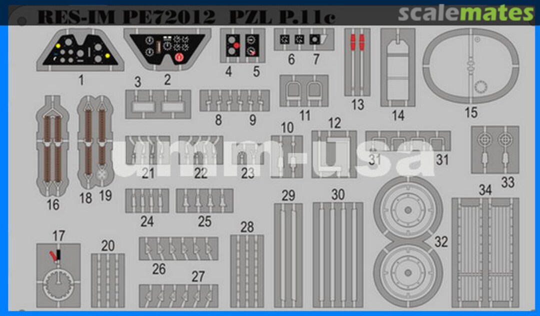 Boxart PZL P.11c Interior Detail-up Set PE72012 RES-IM Boxart PZL P.11c Interior Detail-up Set PE72012 RES-IM