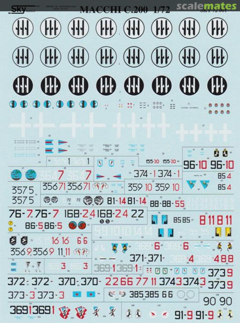 Contents Macchi C-200 "Saetta" 72-061 Sky Models Contents Macchi C-200 "Saetta" 72-061 Sky Models
