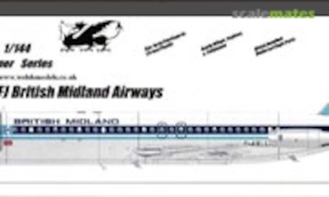 1:144 BAC 1-11 523FJ British Midland Airways (Welsh Models SL411P)