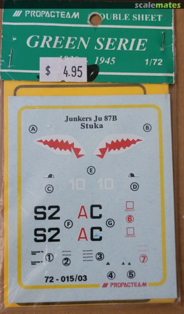 Boxart Junkers Ju87B 72-015/03 Propagteam Boxart Junkers Ju87B 72-015/03 Propagteam
