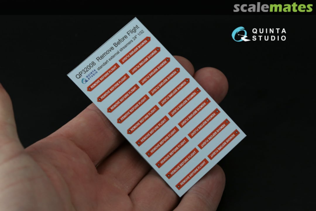 Contents "Remove Before Flight" standard external streamer 24" exterior 3D decals QP32008 Quinta Studio