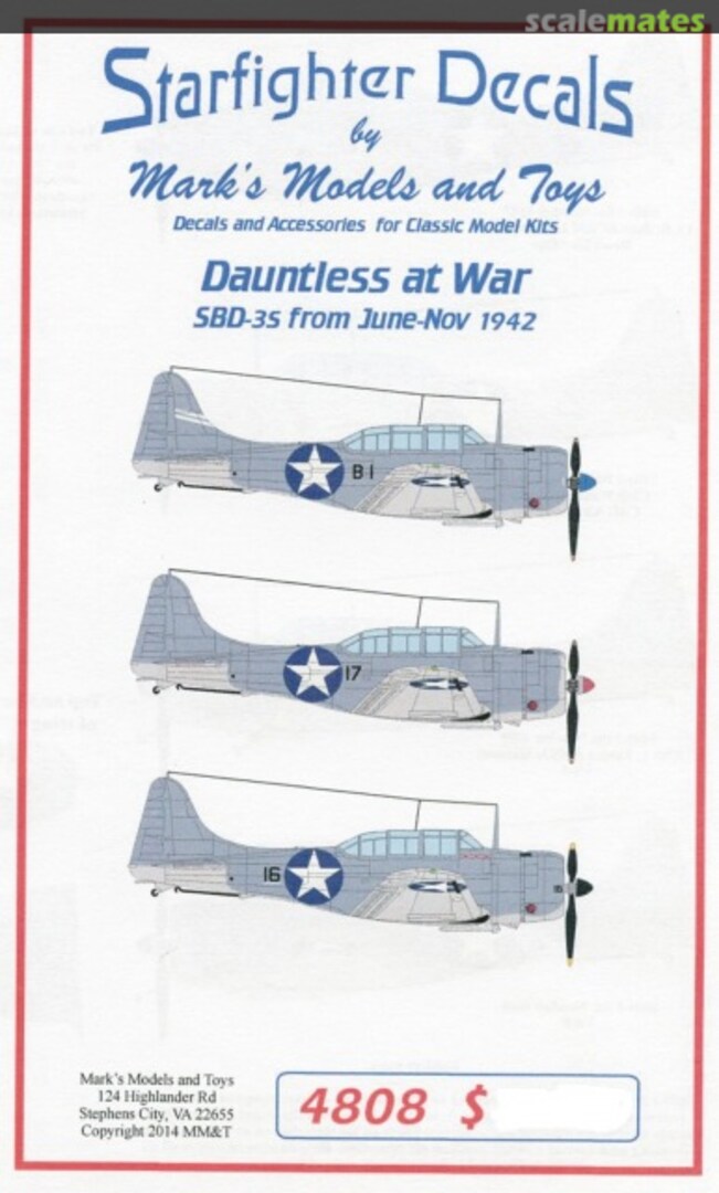 Boxart Dauntless at War 4808 Starfighter Decals Boxart Dauntless at War 4808 Starfighter Decals