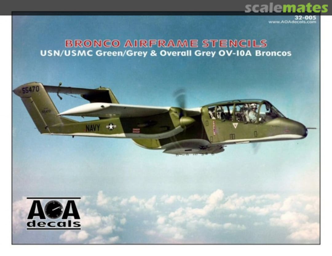 Boxart Bronco Airframe Stencils 32-005 AOA decals Boxart Bronco Airframe Stencils 32-005 AOA decals