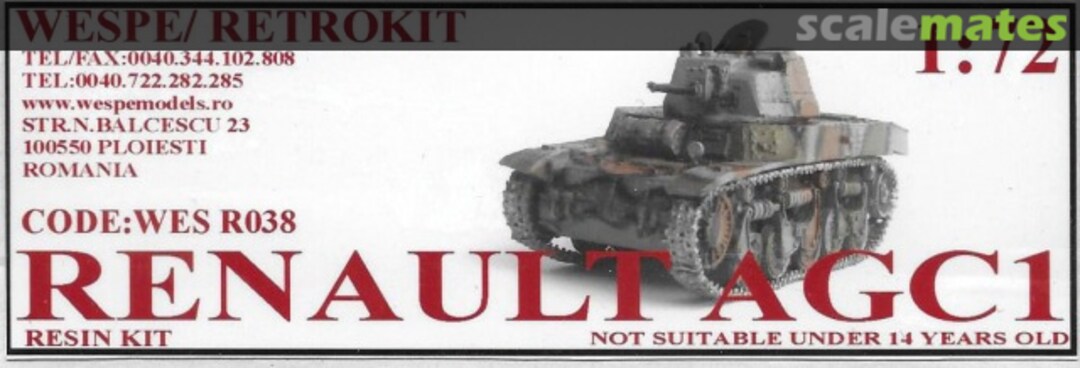 Boxart Renault ACG-1 WES R038 Wespe Models Boxart Renault ACG-1 WES R038 Wespe Models
