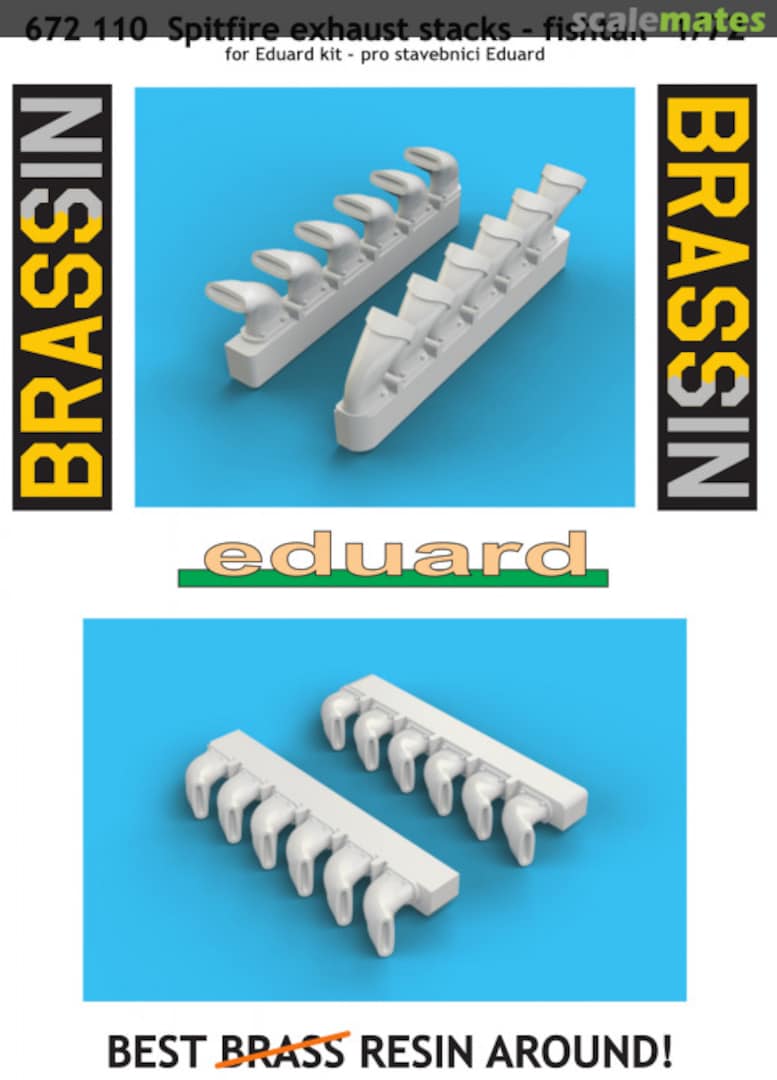 Boxart Spitfire exhaust stacks - fishtail 672110 Eduard Boxart Spitfire exhaust stacks - fishtail 672110 Eduard