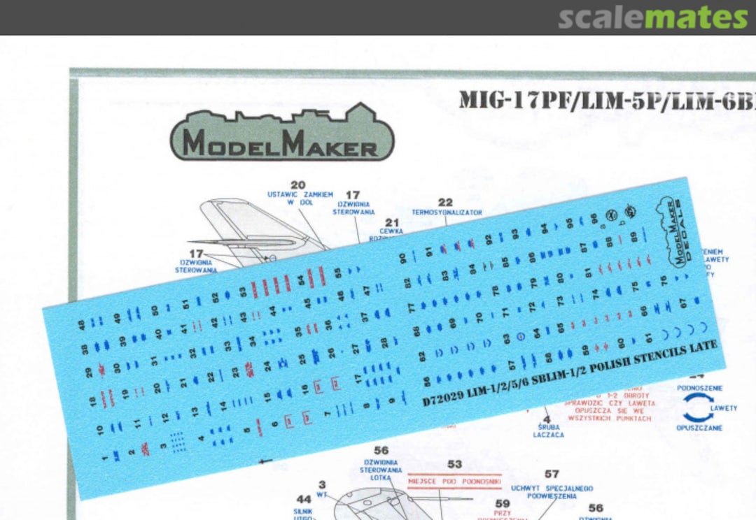 Boxart LiM-1/2/5/6/SBLim-1/2 Polish Stencils Late D72029 ModelMaker Boxart LiM-1/2/5/6/SBLim-1/2 Polish Stencils Late D72029 ModelMaker