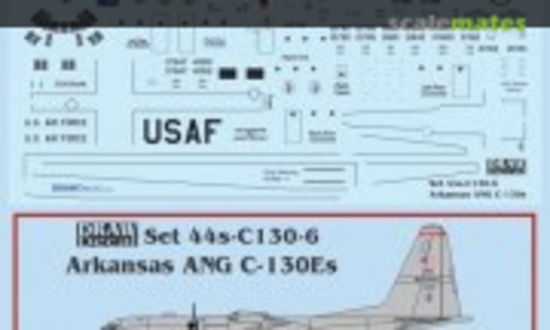 1:144 Arkansas Air National Guard C-130Es (Draw Decal 44-C130-6) 44-C130-6